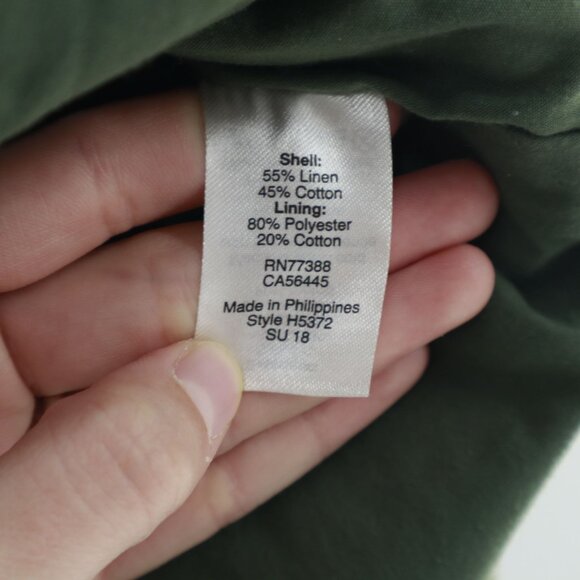 J.Crew Linen Pull On Skirt Womens 0 Green Vacation Cruise Forest Resort Goblin - Picture 4 of 13